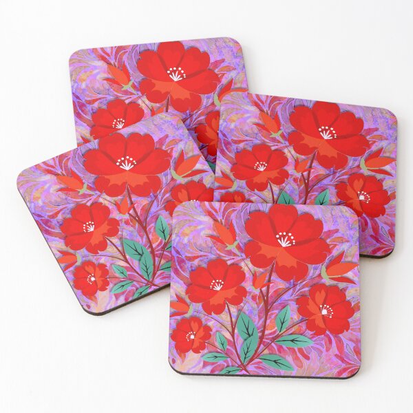 Item preview, Red Flower Pattern designed and sold by ViaARTfactory.