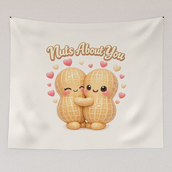 Item preview, Cute Peanut Couple - Nuts About You | Kawaii Valentine's Day Art designed and sold by Moons Studio.