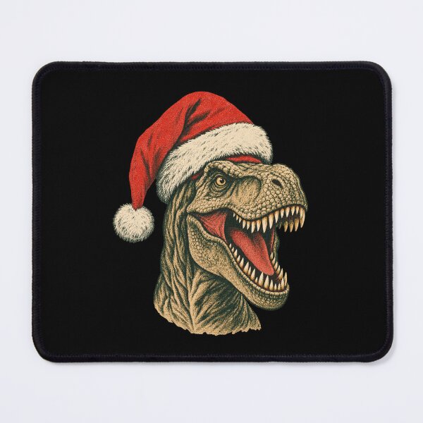 Item preview, Vintage Santa Hat T-Rex Dinosaur Christmas Retro Illustration designed and sold by SOUFIANE1991.