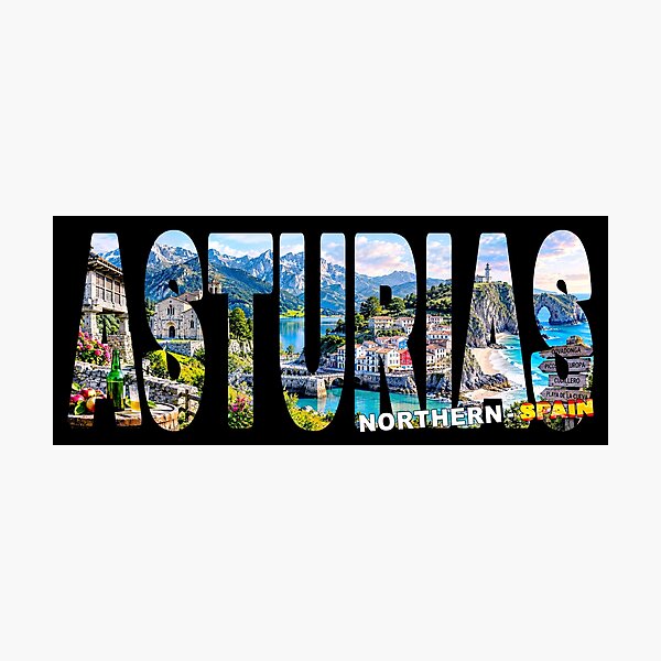 Item preview, ASTURIAS Northern Spain - Tourist Souvenir Sticker Shirt Atlantic Coast Towns designed and sold by Adam Gormley.