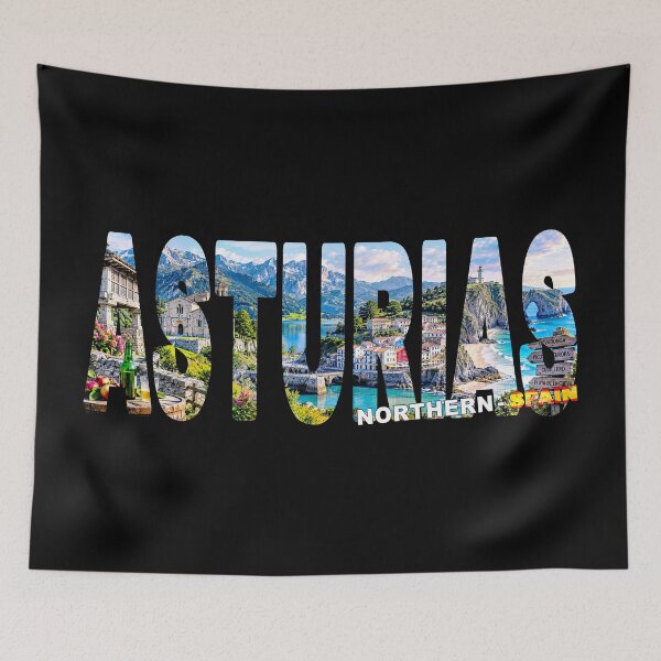 Item preview, ASTURIAS Northern Spain - Tourist Souvenir Sticker Shirt Atlantic Coast Towns designed and sold by Adam Gormley.