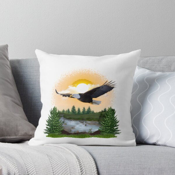 Item preview, Majestic Eagle Soaring High Nature Wildlife Illustration designed and sold by PetitRenard.