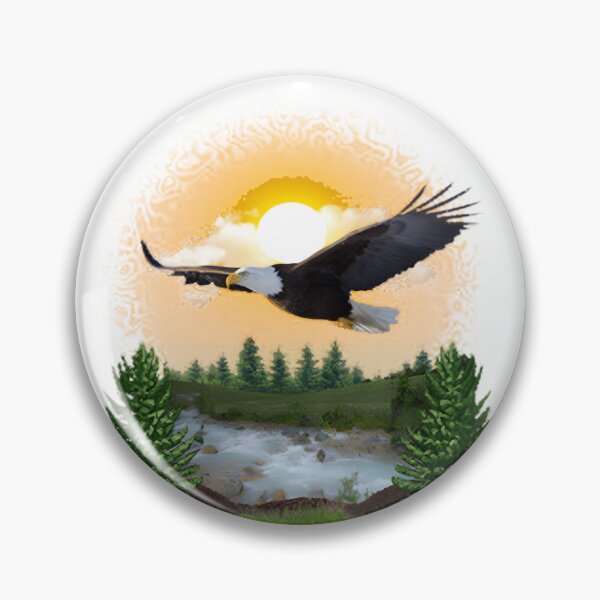 Item preview, Majestic Eagle Soaring High Nature Wildlife Illustration designed and sold by PetitRenard.