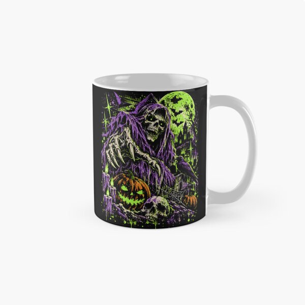 Item preview, Gothic Halloween Skeleton Witch with Pumpkin, Raven and Haunted Moon designed and sold by ArcaneArtistry.