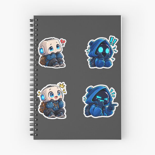 Item preview, Cute Cyber Bot Chibi Gamer Sticker Pack Blue Gaming Mascot designed and sold by NovaToons.