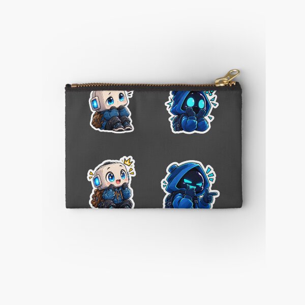 Item preview, Cute Cyber Bot Chibi Gamer Sticker Pack Blue Gaming Mascot designed and sold by NovaToons.