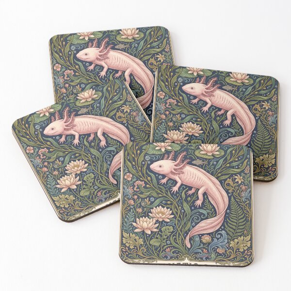 Item preview, Vintage William Morris Axolotl Aquatic Print designed and sold by thomascarl98.