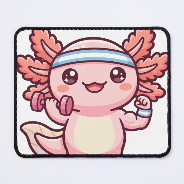 Item preview, Kawaii Axolotl Gym Workout designed and sold by DofinaSur.