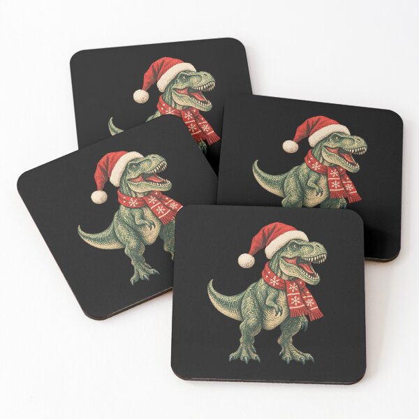 Item preview, Vintage Santa Hat T-Rex Dinosaur Christmas Retro Illustration designed and sold by SOUFIANE1991.