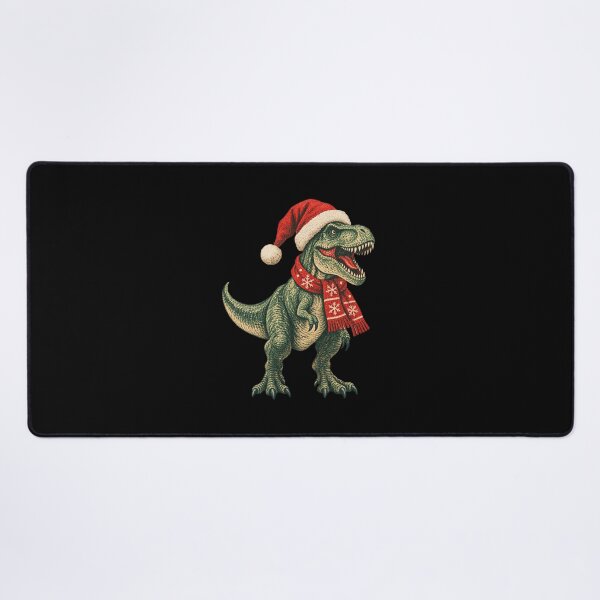 Item preview, Vintage Santa Hat T-Rex Dinosaur Christmas Retro Illustration designed and sold by SOUFIANE1991.
