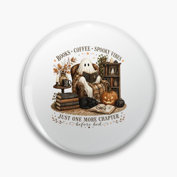 Item preview, Books Coffee Spooky Vibes Just One More Chapter designed and sold by seektopus.