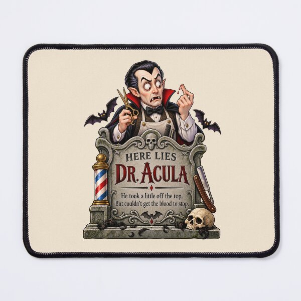 Item preview, ⚡HAUNTED TOMBSTONE COLLECTION - Dr. Acula’s Spooky Barber designed and sold by WheelieGdArt.