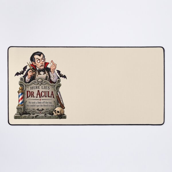 Item preview, ⚡HAUNTED TOMBSTONE COLLECTION - Dr. Acula’s Spooky Barber designed and sold by WheelieGdArt.