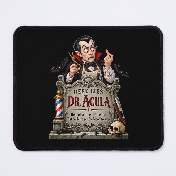 Item preview, ⚡HAUNTED TOMBSTONE COLLECTION - Dr. Acula’s Spooky Barber - dark version designed and sold by WheelieGdArt.