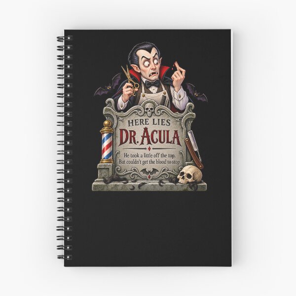 Item preview, ⚡HAUNTED TOMBSTONE COLLECTION - Dr. Acula’s Spooky Barber - dark version designed and sold by WheelieGdArt.