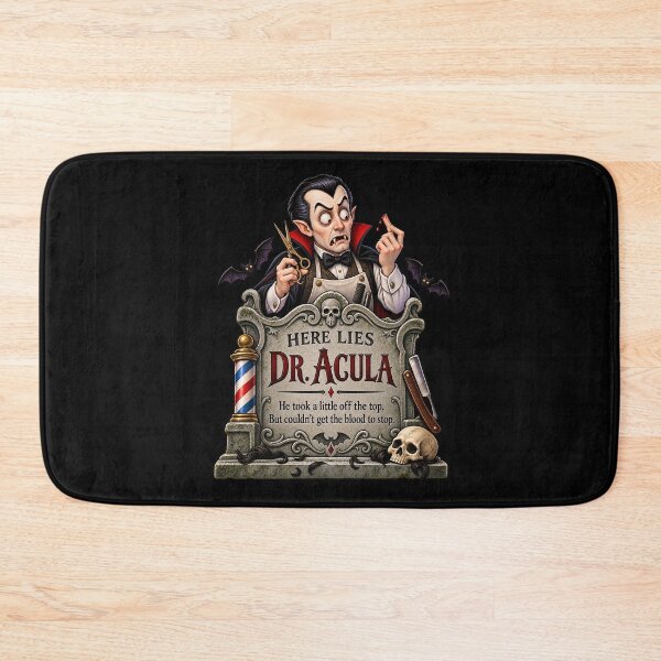 Item preview, ⚡HAUNTED TOMBSTONE COLLECTION - Dr. Acula’s Spooky Barber - dark version designed and sold by WheelieGdArt.