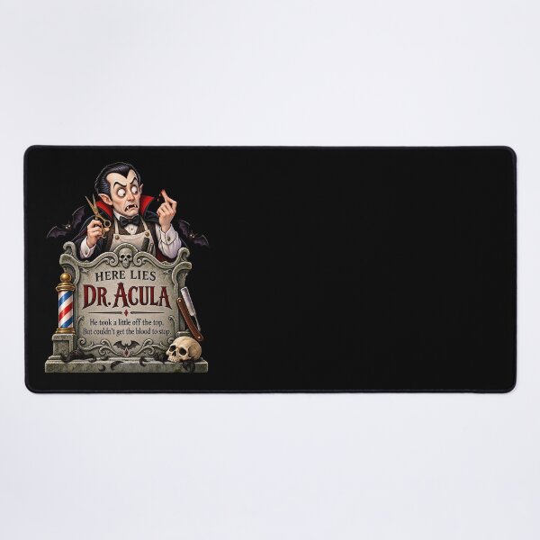 Item preview, ⚡HAUNTED TOMBSTONE COLLECTION - Dr. Acula’s Spooky Barber - dark version designed and sold by WheelieGdArt.