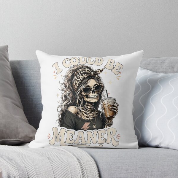 Item preview, I Could Be Meaner Skeleton Woman Gothic Coffee Lovers T-Shirt designed and sold by Badriiiii.