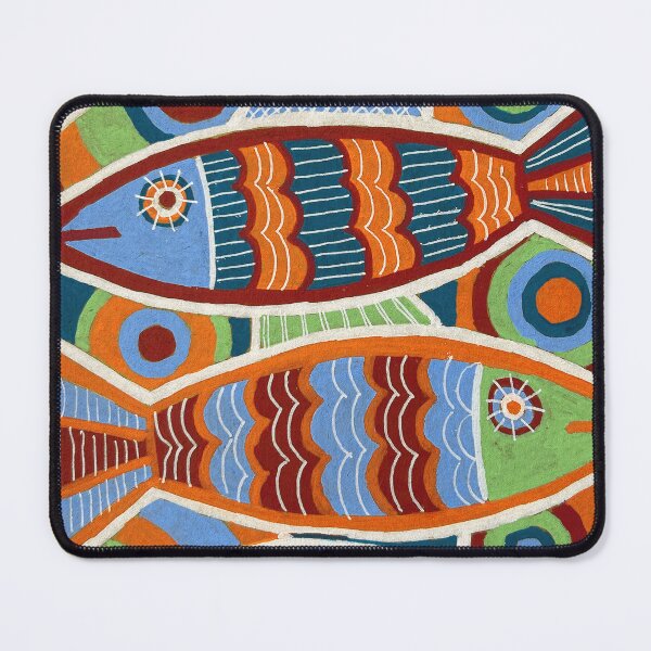 Item preview, Folk Art Sardines in Orange and Teal designed and sold by Fani*.