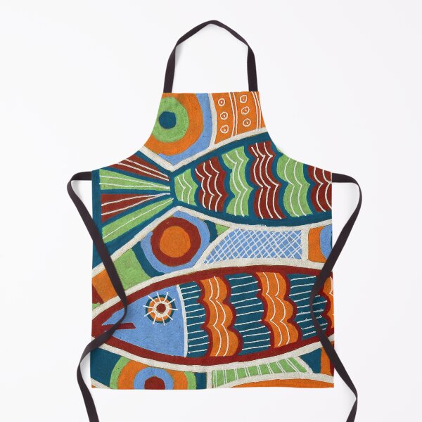 Item preview, Folk Art Sardines in Orange and Teal designed and sold by Fani*.