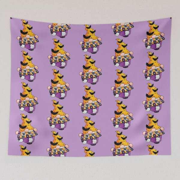 Item preview, Happy Halloween Gnome With Beard Pigtails and Bats Spooky Cute Kawaii Witchy Fall Autumn designed and sold by pillarofme.