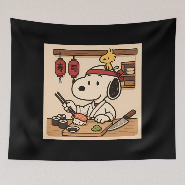 Item preview, Snoopy Sushi Chef Cute Japanese Kitchen  designed and sold by JhinK1.
