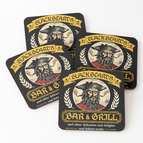 Artikelvorschau, Blackbeard’s Bar & Grill Crest entworfen und verkauft von burrito-site.