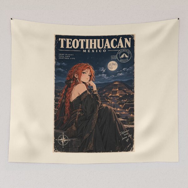 Item preview, A night in TEOTIHUACAN MEXICO - Redhead Knight Time Traveler  designed and sold by DibujandoPorfa.