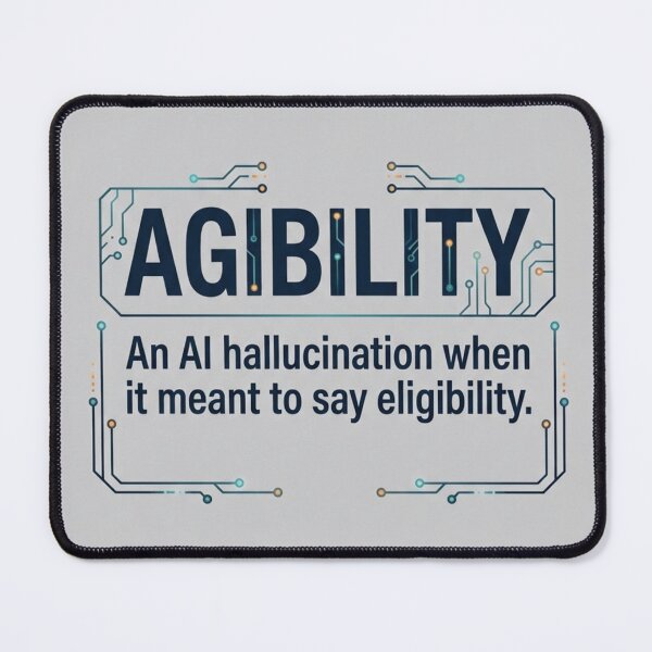 Item preview, AGIBILITY AI Hallucination Definition designed and sold by Mirgonhood.
