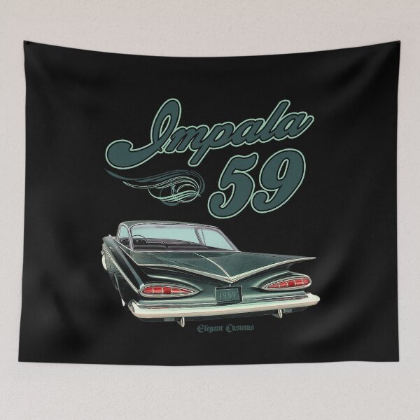 Item preview, 1959 Chevy Impala rear with text - Lowrider, Kustom, Hot Rod, Muscle Car designed and sold by Elegant Customs.