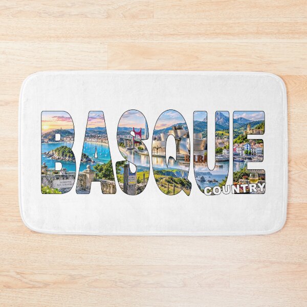 Aperçu de l'œuvre PAYS BASQUE - T-shirt souvenir touristique espagnol avec autocollant, Saint-Sébastien, Bilbao créée et vendue par Adam Gormley.