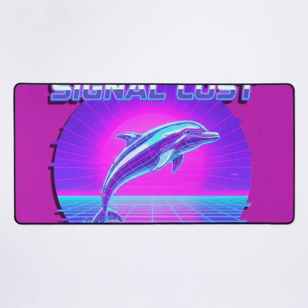 Item preview, Vaporwave Signal Lost Dolphin - Retrowave Neon Sun designed and sold by A E S T H E T A T A G.