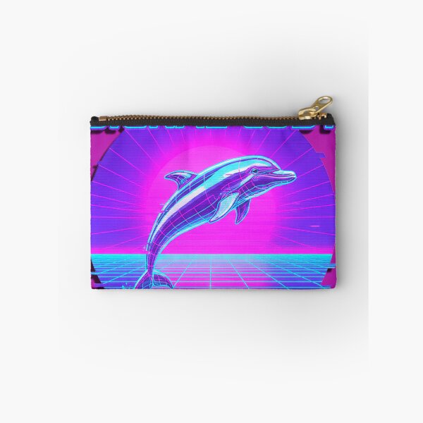 Item preview, Vaporwave Signal Lost Dolphin - Retrowave Neon Sun designed and sold by A E S T H E T A T A G.