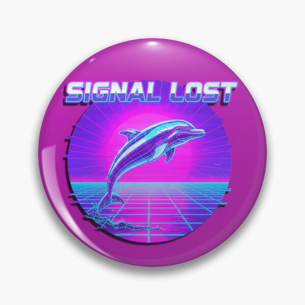 Item preview, Vaporwave Signal Lost Dolphin - Retrowave Neon Sun designed and sold by A E S T H E T A T A G.
