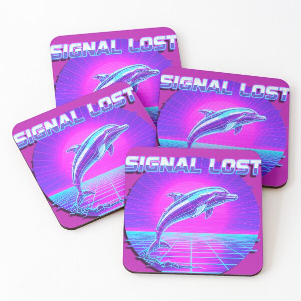 Item preview, Vaporwave Signal Lost Dolphin - Retrowave Neon Sun designed and sold by A E S T H E T A T A G.