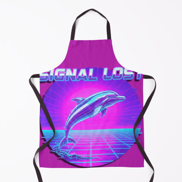 Item preview, Vaporwave Signal Lost Dolphin - Retrowave Neon Sun designed and sold by A E S T H E T A T A G.