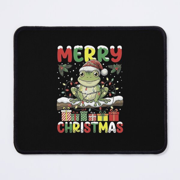 Item preview, Merry Christmas Frog Tangled in Colorful Holiday Lights designed and sold by MiALopezArt.