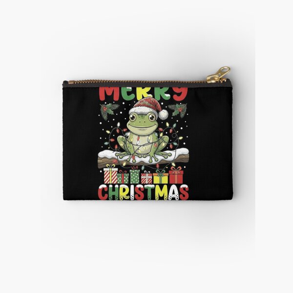 Item preview, Merry Christmas Frog Tangled in Colorful Holiday Lights designed and sold by MiALopezArt.