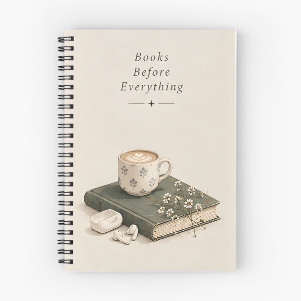 Item preview, Books Before Everything – Minimalist Reading Design designed and sold by KWW SHOP.
