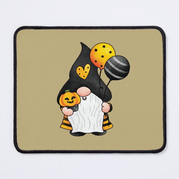 Item preview, Halloween Gnome With Beard Pumpkin and Balloons Spooky Cute Kawaii Heart Witchy Fall Autumn Orange Black Polka Dots Stripes for Kids Moms Teachers designed and sold by pillarofme.