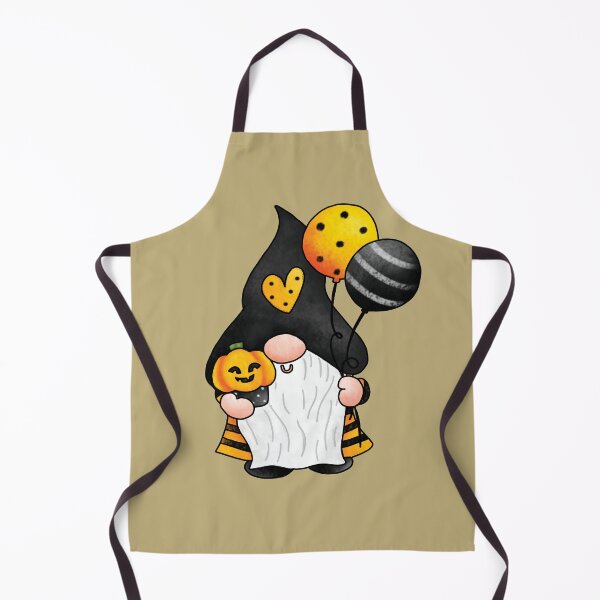 Item preview, Halloween Gnome With Beard Pumpkin and Balloons Spooky Cute Kawaii Heart Witchy Fall Autumn Orange Black Polka Dots Stripes for Kids Moms Teachers designed and sold by pillarofme.