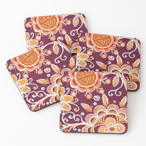 Item preview, Mandala floral color oro burdeos con estampado floral designed and sold by Fani*.