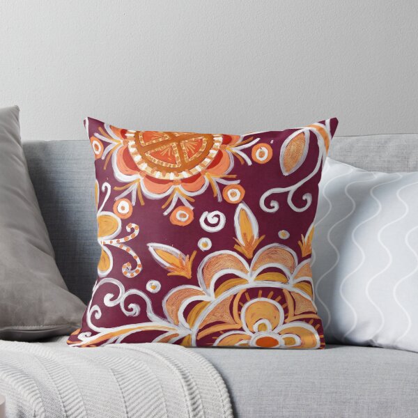Item preview, Burgundy Gold Mandala Floral Pattern designed and sold by Fani*.