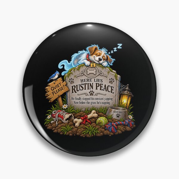 Item preview, ⚡HAUNTED TOMBSTONE COLLECTION - Rustin Peace - dark version designed and sold by WheelieGdArt.