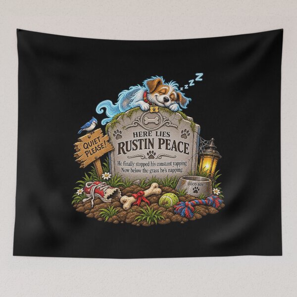 Item preview, ⚡HAUNTED TOMBSTONE COLLECTION - Rustin Peace - dark version designed and sold by WheelieGdArt.