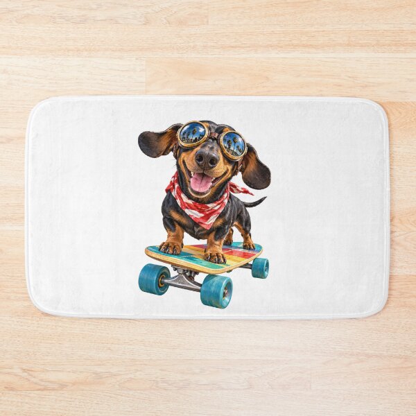 Item preview, Boardwalk Boss – Skateboarding Dachshund at Venice Beach designed and sold by Russell Thorne.
