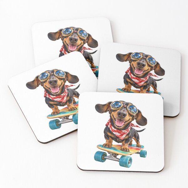 Item preview, Boardwalk Boss – Skateboarding Dachshund at Venice Beach designed and sold by Russell Thorne.