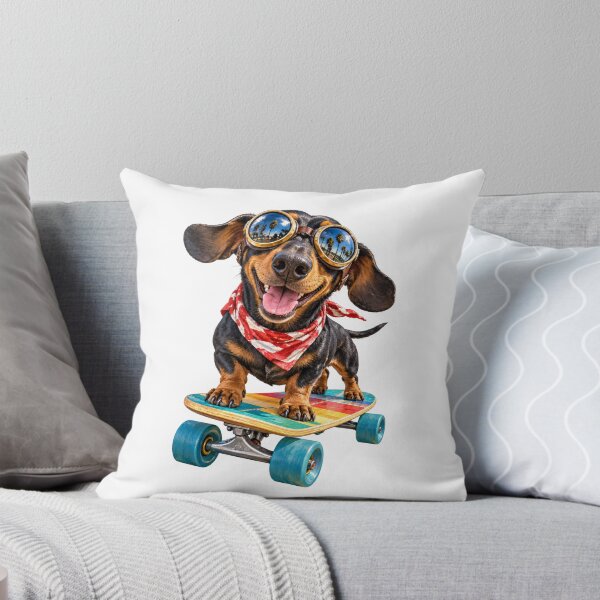 Item preview, Boardwalk Boss – Skateboarding Dachshund at Venice Beach designed and sold by Russell Thorne.
