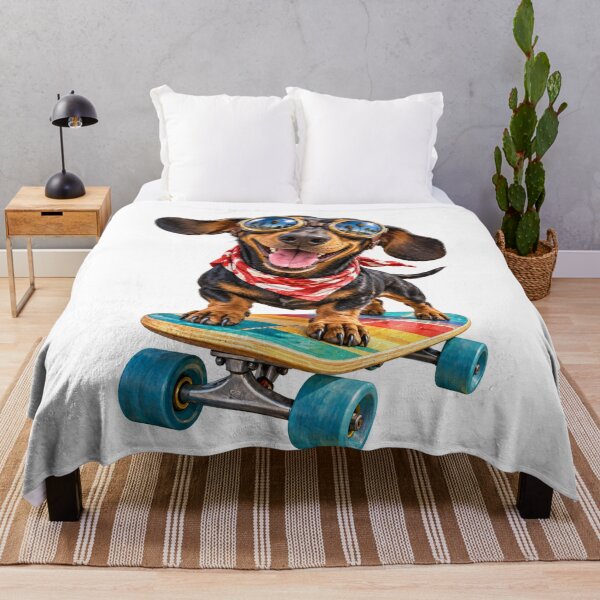 Item preview, Boardwalk Boss – Skateboarding Dachshund at Venice Beach designed and sold by Russell Thorne.
