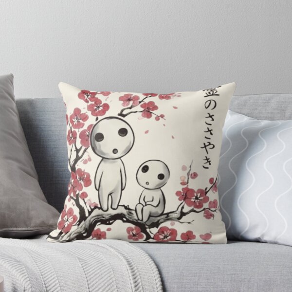 Item preview, Two Kodama Spirits on Cherry Blossom Branch designed and sold by Fictio ⭐​⭐​⭐​⭐​⭐​.